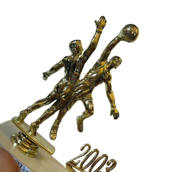 white and gold 2003 boys basketball Trophy - Picture 9 of 16